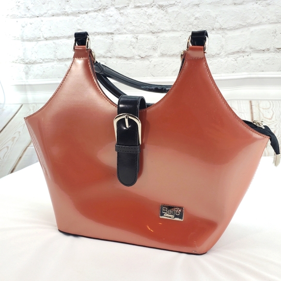 Beijo Taupe Orange PU Leather Shoulder Bag - Picture 2 of 15